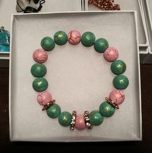 Pink and Green Arizona Green Tea color bracelet